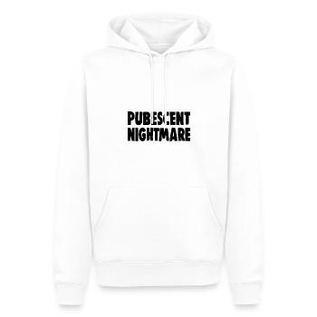 PUBESCENT NIGHTMARE - Männer Premium Bio Hoodie - Weiß - Vorne - Nico (187cm)