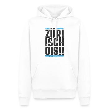 Zürich / Züri isch ois / Zürcher FC - Männer Premium Bio Hoodie - Weiß - Vorne - Nico (187cm)