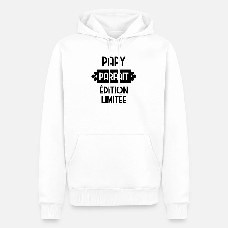 Papy Papi Grand-Père Retraite famille - Sweat à capuche Premium bio Homme - blanc