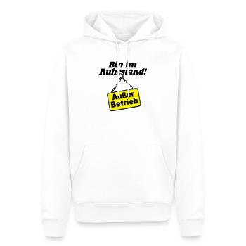 Rente Rentner Rentnerin Bin im Ruhestand(25) - Männer Premium Bio Hoodie - Weiß - Vorne - Nico (187cm)