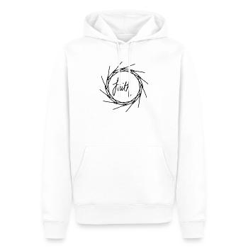 La foi - Sweat à capuche Premium bio Homme - blanc - Devant - Nico (187cm)