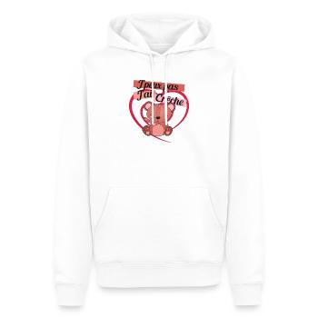 j ai creche - Sweat à capuche Premium bio Homme - blanc - Devant - Nico (187cm)