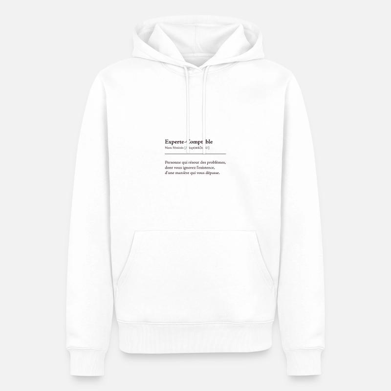 Experte Comptable Definition - Sweat à capuche Premium bio Homme - blanc