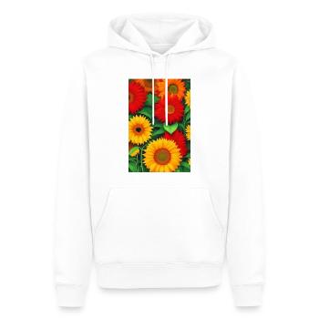 Sunflowers - Men’s Premium Organic Hoodie - white - Front - Nico (187cm)
