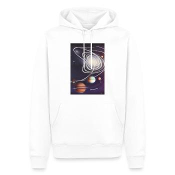 Weltall und Planeten - Männer Premium Bio Hoodie - Weiß - Vorne - Nico (187cm)