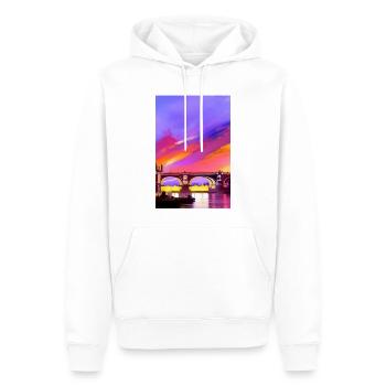 Brücken in London - Männer Premium Bio Hoodie - Weiß - Vorne - Nico (187cm)