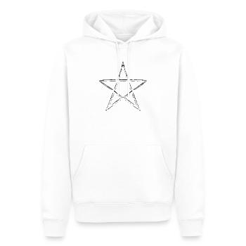 Pentagramm Stern - Männer Premium Bio Hoodie - Weiß - Vorne - Nico (187cm)