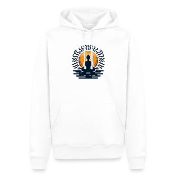 Zen Yoga – Paix Intérieure & Style - Sweat à capuche Premium bio Homme - blanc - Devant - Nico (187cm)