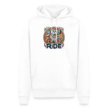 Conception de balade à vélo pizza - Sweat à capuche Premium bio Homme - blanc - Devant - Nico (187cm)