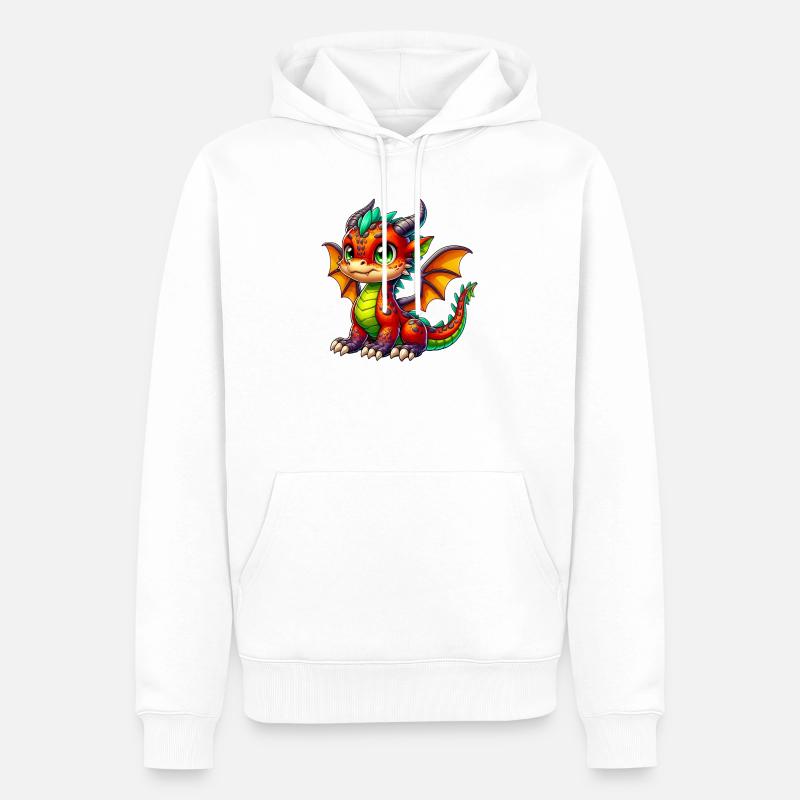 Drache - Männer Premium Bio Hoodie - Weiß