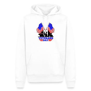 USA-Flagge Veterans Day Emblem - Männer Premium Bio Hoodie - Weiß - Vorne - Nico (187cm)