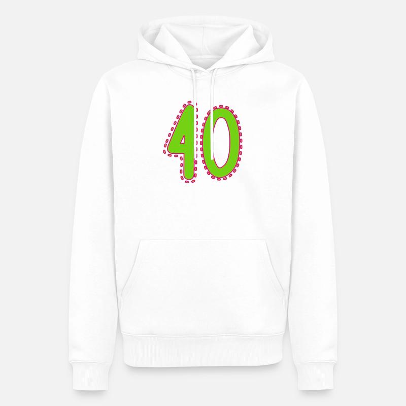 40. 40 ANS. 40e ANNIVERSAIRE - Sweat à capuche Premium bio Homme - blanc