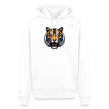Tigre - Sweat à capuche Premium bio Homme - blanc - Devant - Nico (187cm)