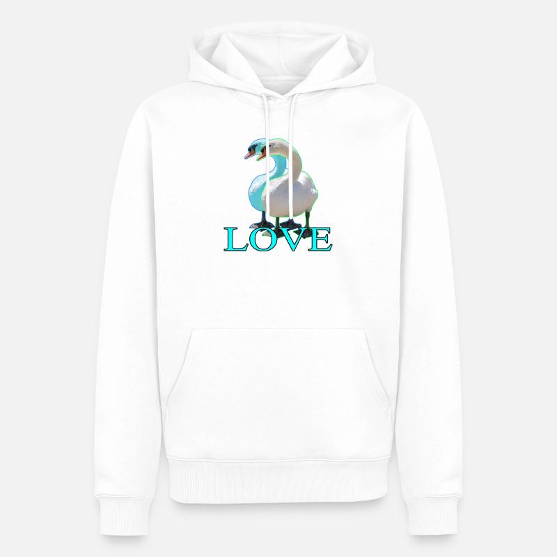 Des cygnes élégants au design épuré - Sweat à capuche Premium bio Homme - blanc