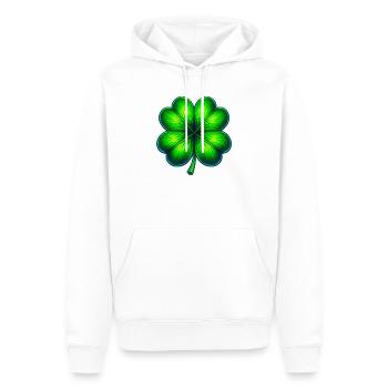 Trèfle à quatre feuilles - Sweat à capuche Premium bio Homme - blanc - Devant - Nico (187cm)