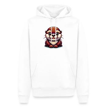 Loutre - Sweat à capuche Premium bio Homme - blanc - Devant - Nico (187cm)