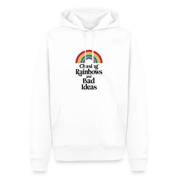 À la poursuite des arcs-en-ciel et des mauvaises idées - Sweat à capuche Premium bio Homme - blanc - Devant - Nico (187cm)
