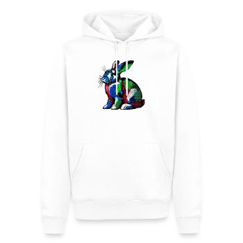 Lapin - Sweat à capuche Premium bio Homme - blanc - Devant - Nico (187cm)