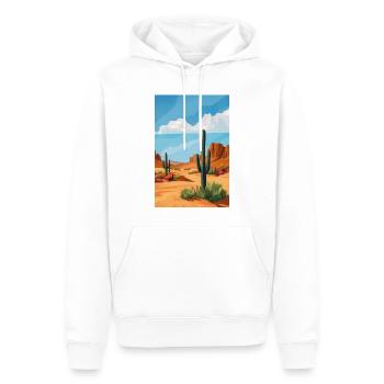 Poster Illustration Paysage de Désert - Sweat à capuche Premium bio Homme - blanc - Devant - Nico (187cm)
