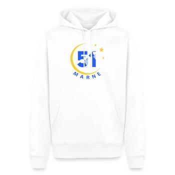 51 - Männer Premium Bio Hoodie - Weiß - Vorne - Nico (187cm)