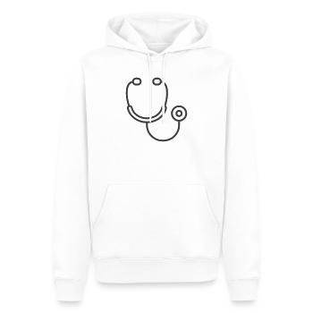 Icône du logo du stéthoscope médical - Sweat à capuche Premium bio Homme - blanc - Devant - Nico (187cm)