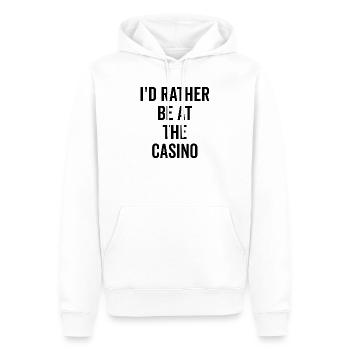 Je préfère être au casino - Sweat à capuche Premium bio Homme - blanc - Devant - Nico (187cm)
