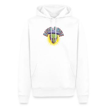 Außerirdisches Lächeln - Männer Premium Bio Hoodie - Weiß - Vorne - Nico (187cm)