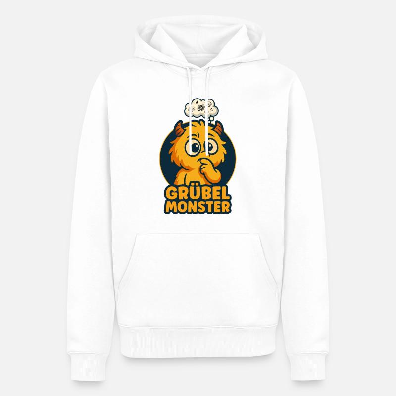 Monstres couvants – Mignon, réfléchi et drôle - Sweat à capuche Premium bio Homme - blanc