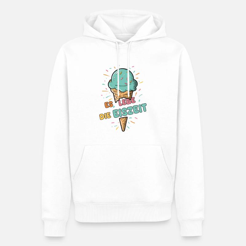 Es lebe die Eiszeit - Eiskugel - Männer Premium Bio Hoodie - Weiß