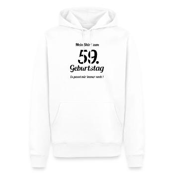 Passt seit 59 - Männer Premium Bio Hoodie - Weiß - Vorne - Nico (187cm)