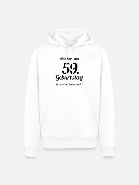 Passt seit 59 - Männer Premium Bio Hoodie - Weiß