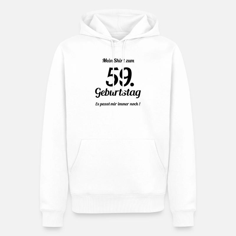 Passt seit 59 - Männer Premium Bio Hoodie - Weiß