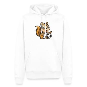 Eichhörnchen Fußball - Männer Premium Bio Hoodie - Weiß - Vorne - Nico (187cm)