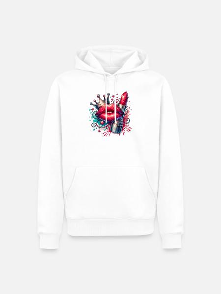 Mädchenkram Glamour Königin Lippenstift - Männer Premium Bio Hoodie - Weiß