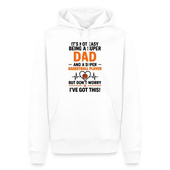 Herz + Basketball – Super Papa Basketballspieler - Männer Premium Bio Hoodie - Weiß - Vorne - Nico (187cm)