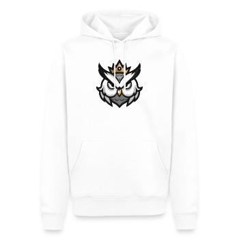 Couronne de tête de hibou - Sweat à capuche Premium bio Homme - blanc - Devant - Nico (187cm)