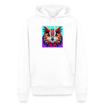 owl - Men’s Premium Organic Hoodie - white - Front - Nico (187cm)