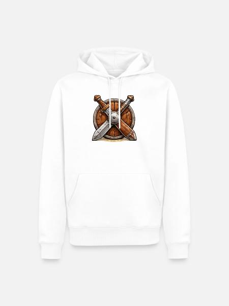 Shield and Swords Viking - Men’s Premium Organic Hoodie - white