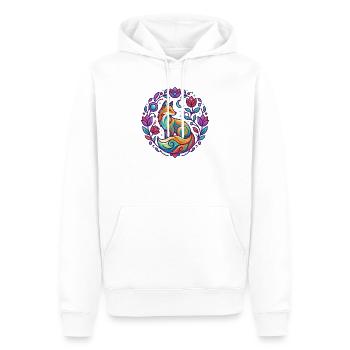 Bunter Fuchs Blumen Mandala Lila Mädchen Design - Männer Premium Bio Hoodie - Weiß - Vorne - Nico (187cm)
