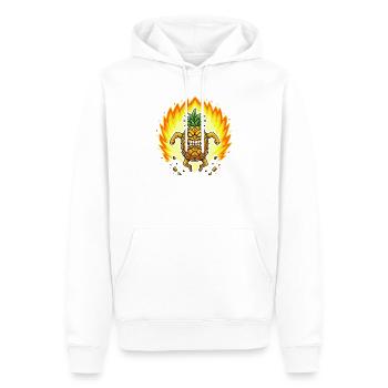 Wütende Ananas mit Flammen - Männer Premium Bio Hoodie - Weiß - Vorne - Nico (187cm)