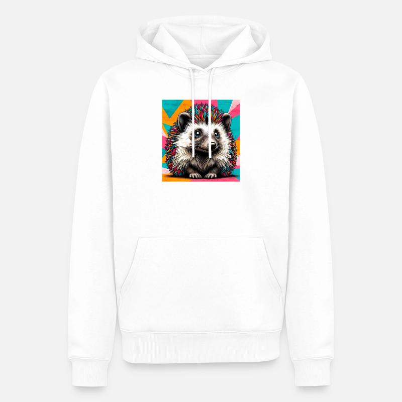 Igel - Männer Premium Bio Hoodie - Weiß