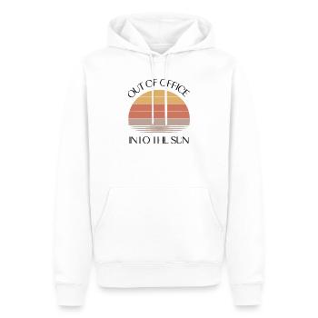 Vintage rétro de coucher de soleil de Out of the Office - Sweat à capuche Premium bio Homme - blanc - Devant - Nico (187cm)