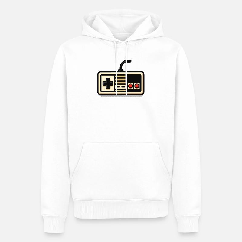 Retro-NES-Controller-Design - Männer Premium Bio Hoodie - Weiß