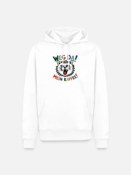 Weg Da Mein Kaffee - Männer Premium Bio Hoodie - Weiß