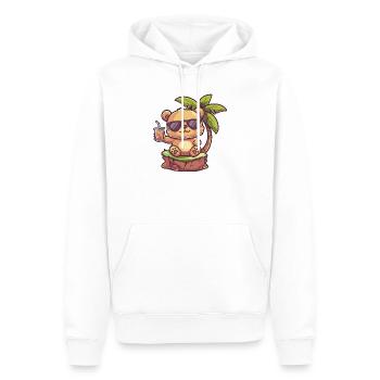 Bear Summer Palm Tree - Men’s Premium Organic Hoodie - white - Front - Nico (187cm)