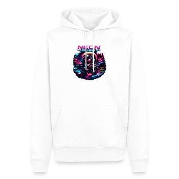 Neon Rush Neon-Ninja Roboter - Männer Premium Bio Hoodie - Weiß - Vorne - Nico (187cm)