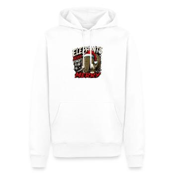 Noël des éléphants jamais oubliés - Sweat à capuche Premium bio Homme - blanc - Devant - Nico (187cm)