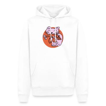 Katze frisst Krebs auf - Männer Premium Bio Hoodie - Weiß - Vorne - Nico (187cm)