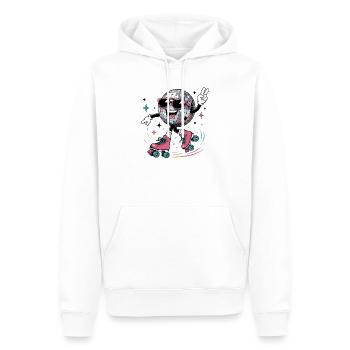 Disco Ball on Roller Skates Retro Style - Men’s Premium Organic Hoodie - white - Front - Nico (187cm)