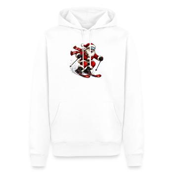 Santa snowboard christmas - Men’s Premium Organic Hoodie - white - Front - Nico (187cm)
